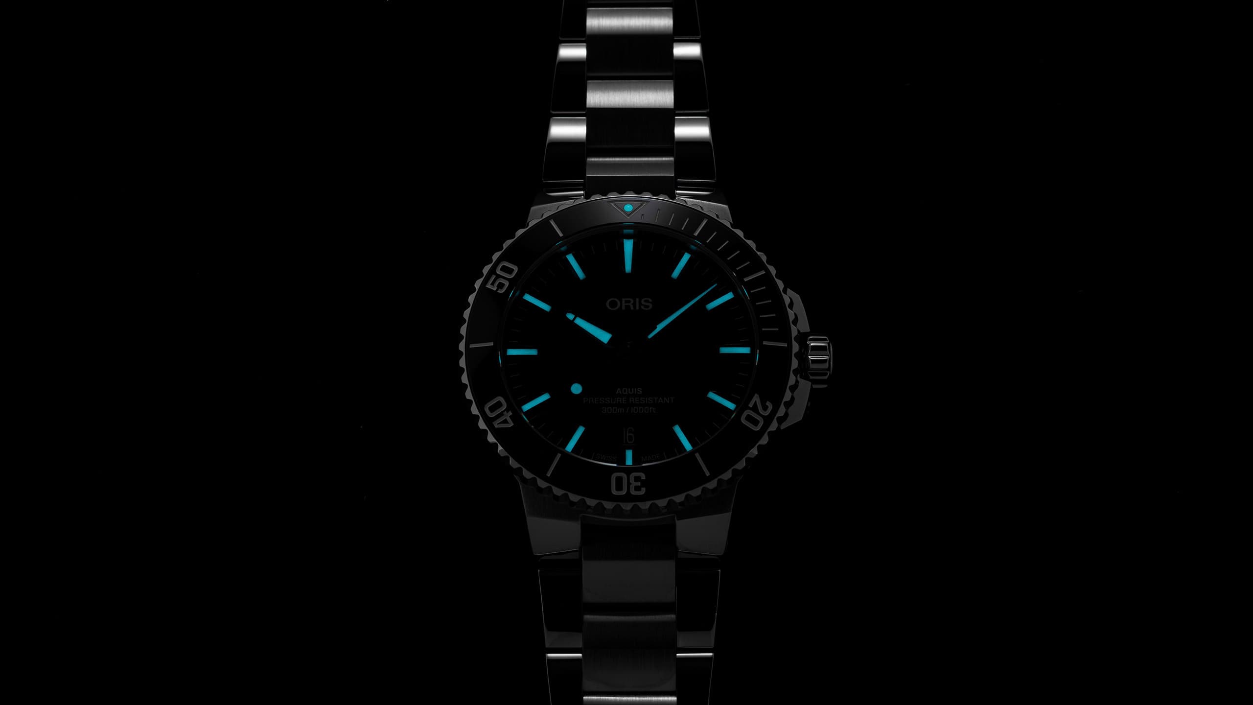 時計 Oris Aquis 36mm Oris Aquis Date Automatic 36mm Black Dial Black Rubber Watch